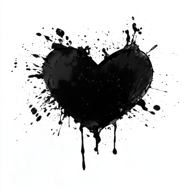 Photo ink splatter splash heart contemporary illustration