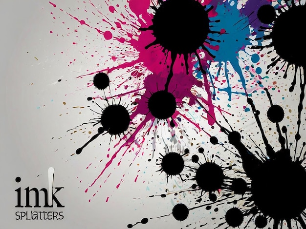 Photo ink splatters artistic and creative background