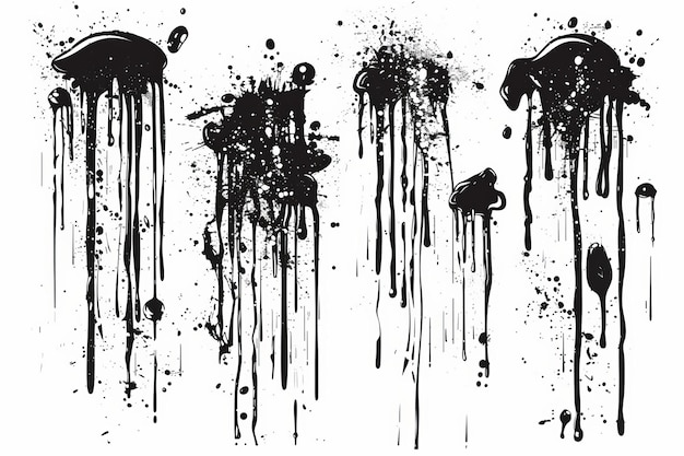 Photo ink spots and drips from graffiti spray paint a street art and graffiti spray print set