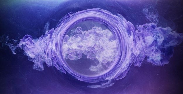 Ink water burst fantasy cloud purple paint flow