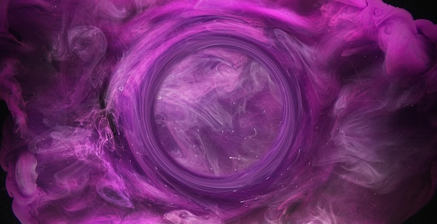 Ink water splash vapor cloud motion purple dye