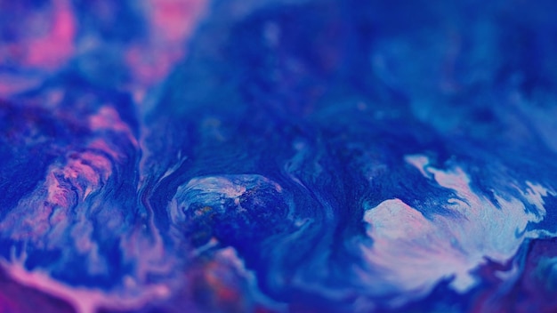 Ink wave acrylic splash blur neon blue pink color sparkling texture emulsion fluid mix flow abstract