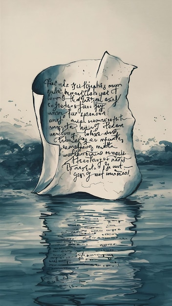 Photo inked reflections a paper bearing written thoughts reflecting moments captured in words