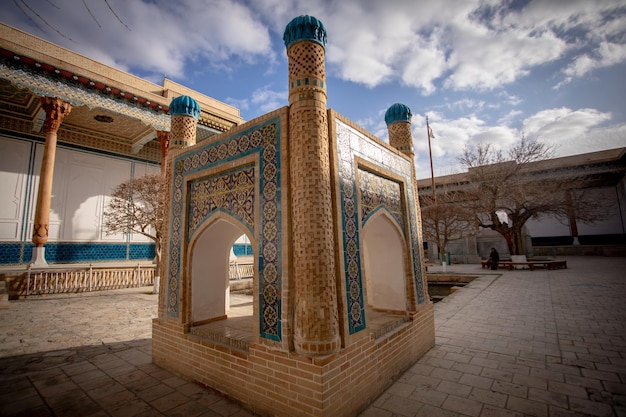 The inner courtyard of the Naqshbandiya pilgrimage site in Bukhara