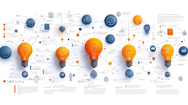 Photo innovation process infographic ideation stages prototyping and market testing