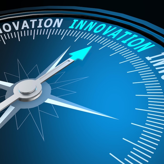 Innovation word on compass