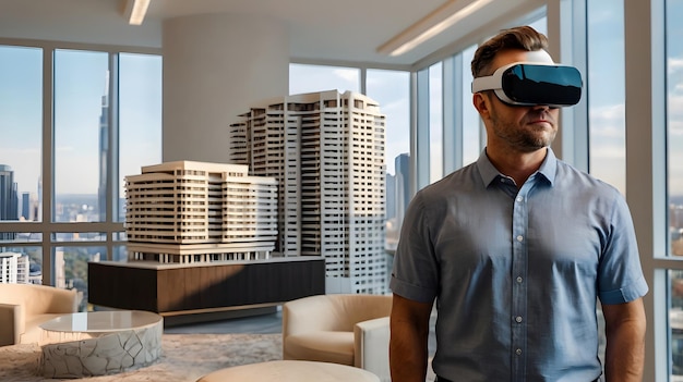 Photo innovative architectural planning with virtual reality a glimpse into luxury condo interiors