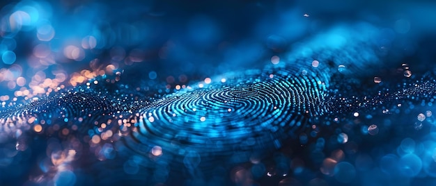 Innovative biometric security for financial data access using blue fingerprint background Concept Biometric Security Financial Data Access Blue Fingerprint Innovative Technology