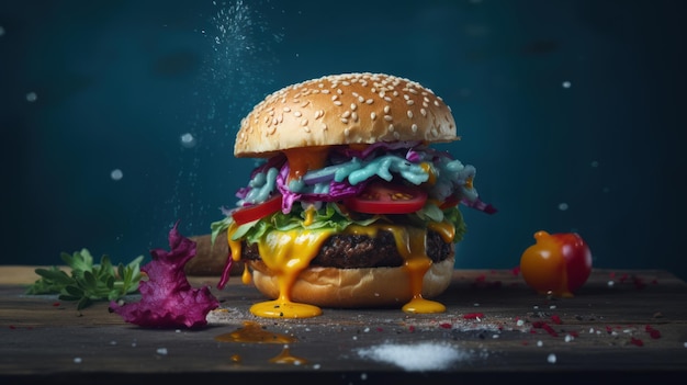 Innovative Burger Creation with Unexpected Ingredients