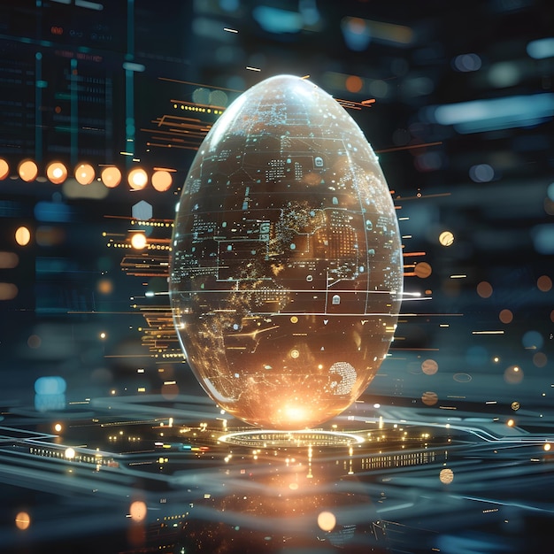 Innovative Digital Egg Showcasing Technological Advancements