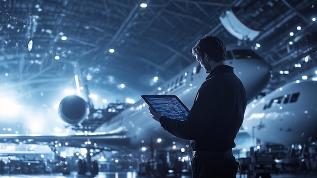 Innovative Digital Engineer Overseeing Aircraft Operations