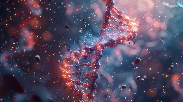 Photo innovative dna technologies in science and medicine on a background