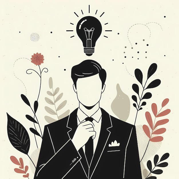 Innovative Entrepreneurship Dynamic Vector Illustration of a Creative Businessman