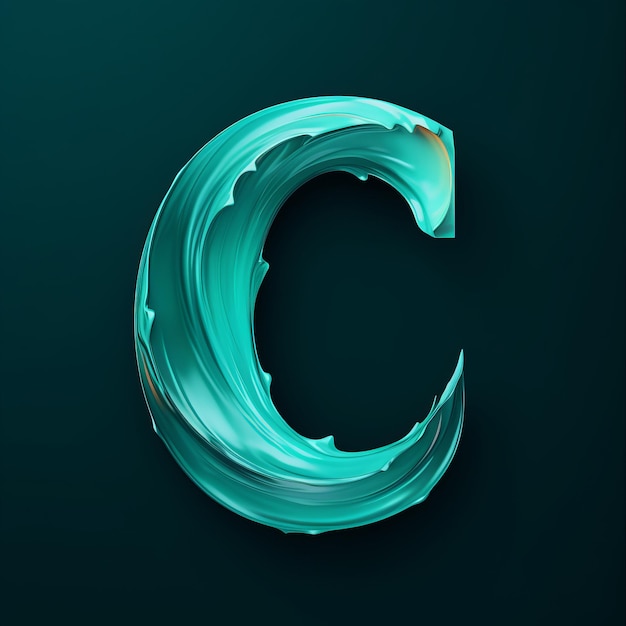 Innovative Fluid Dynamic Green Letter C With Oceanic Inspiration