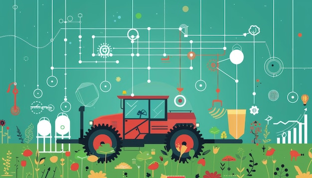 Photo innovative smart farm technology vector flat design