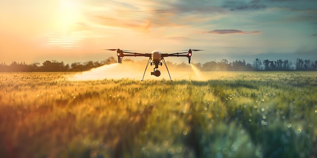 Innovative Smart Farming Drone Application of Fertilizer and Pesticide Concept Agricultural Drones Precision Farming Sustainable Agriculture Crop Management Technology in Agriculture