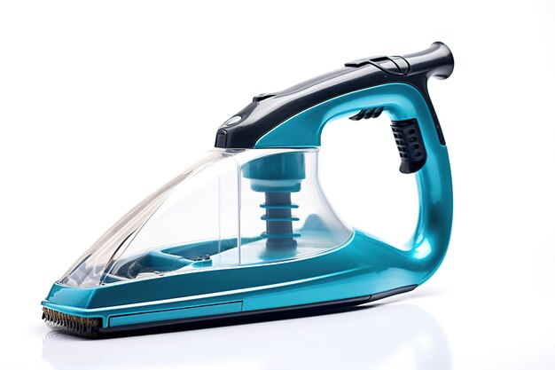 Photo innovative steam cleaner in vibrant blue for sparkling home deep cleaning on white or png transparent background