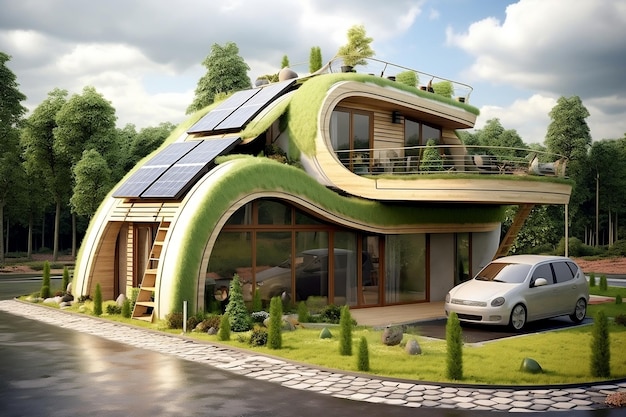 Innovative Sustainable Family House Project Generative AI