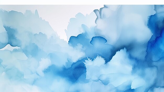 Inquisitively Watercolor shades cloudy and defocused Cloudy Blue Sky Establishment Illustration AI Generated