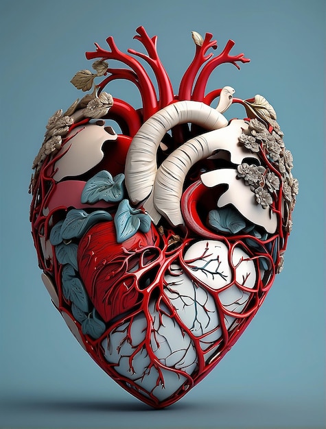 Insanely detailed masterpiece best quality ultra high res High contrast illustration of a heart