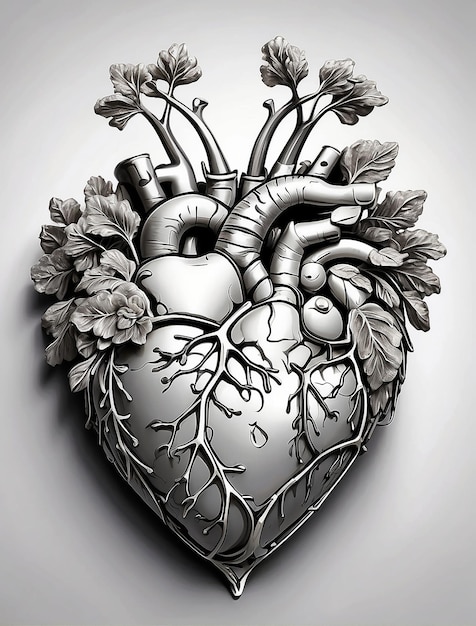 Insanely detailed masterpiece best quality ultra high res High contrast illustration of a heart