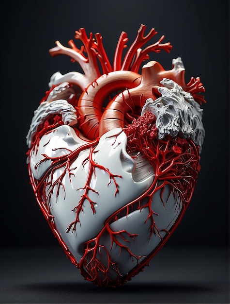 Insanely detailed masterpiece best quality ultra high res High contrast illustration of a heart