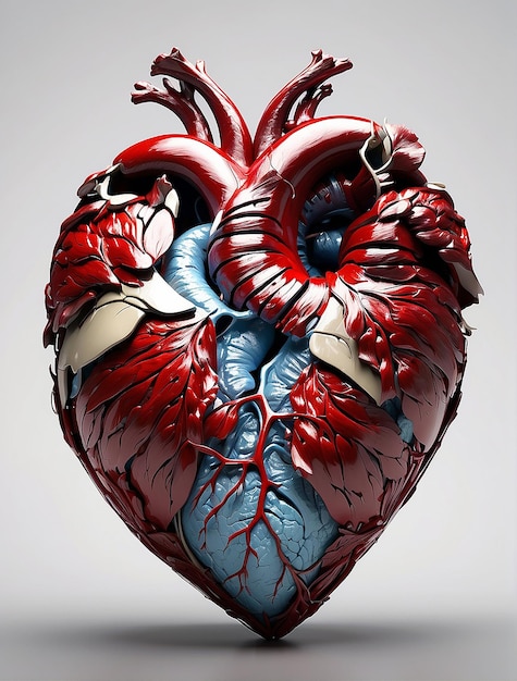 Insanely detailed masterpiece best quality ultra high res High contrast illustration of a heart