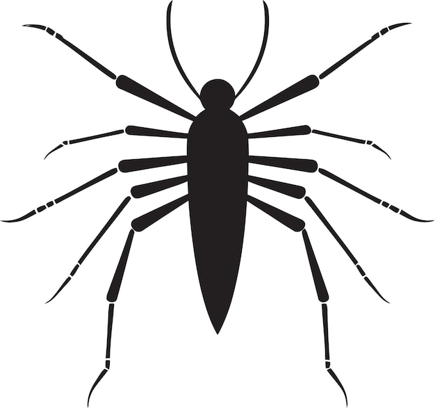 Insectoid Icon in Vector Stylish Stick Insect Silhouette