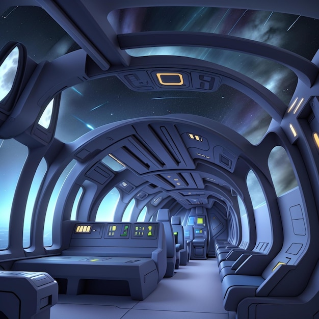 Photo inside 3d spaceship bridge