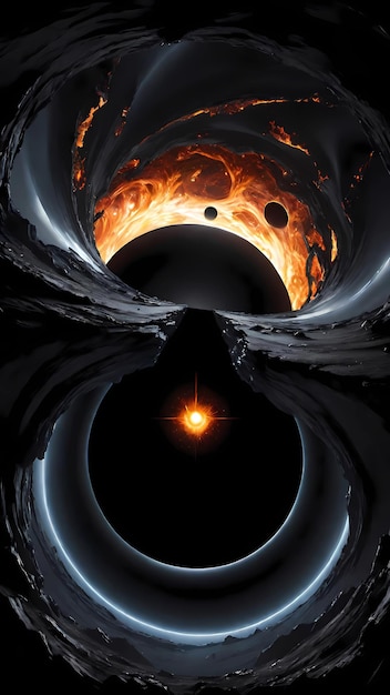 Photo inside black hole concept illustration cosmos wallpaper background