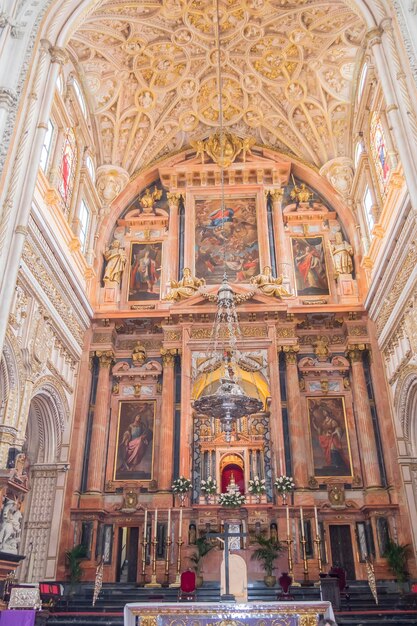 Inside the Cathedral of Cordoba Mosque Spain