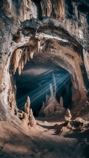 Inside of cave in cliff