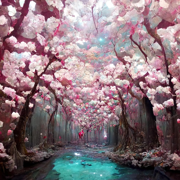 inside an epic and fairy inspired cherry blossom forest