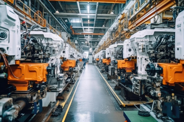 inside factory of cars a lot of machines AI Generated