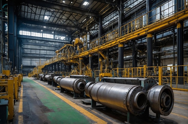 Photo inside a heavy industry factory