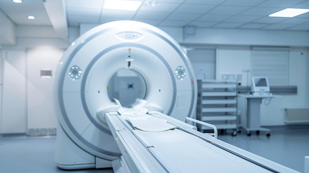 the inside of a hospital room with a large circular white and blue sign that says quot medical quot