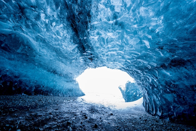 Inside an ice cave in Iceland