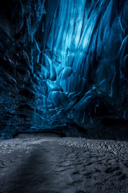 Inside and ice cave in Iceland