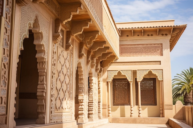 Inside interior of The mosque is an excellent example of traditional arch architecture generated AI