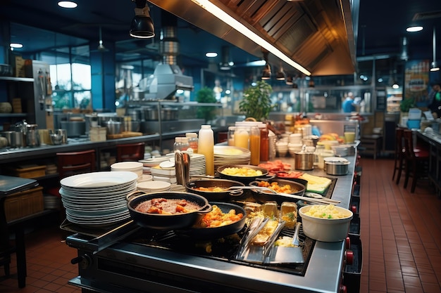 inside kitchen show cafeteria professional advertising photography