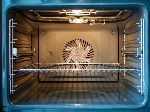 The inside of a new electric oven