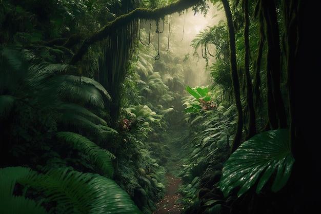 Inside a rain forest