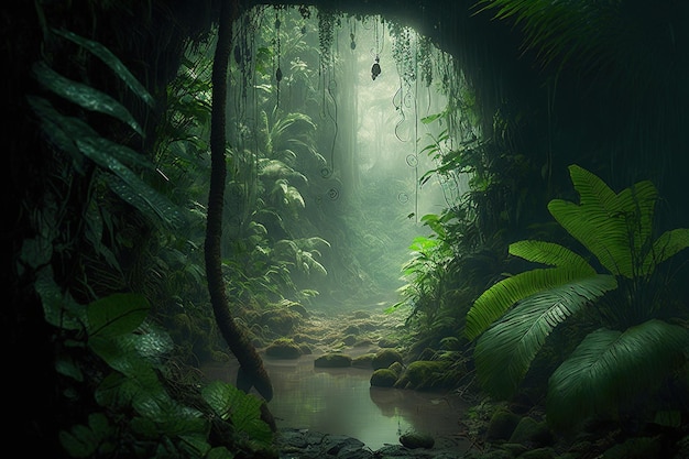 Inside a rain forest