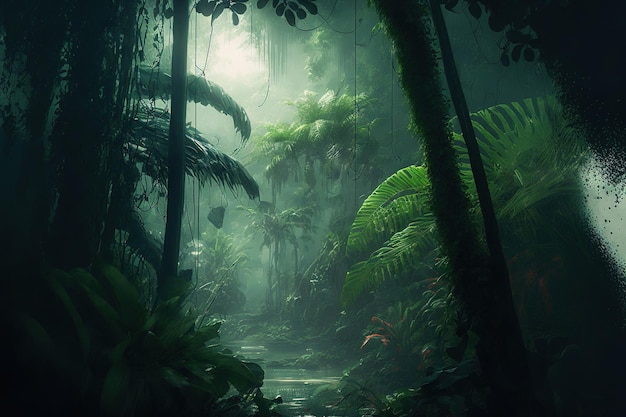 Inside a rain forest