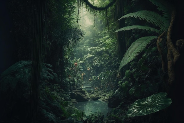 Inside a rain forest