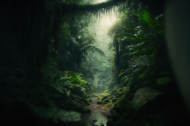 Inside a rain forest