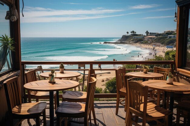 inside restaurant rooftop beach view professional advertising photography