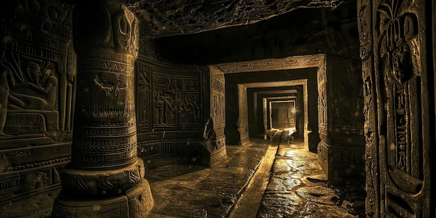 the inside of the underground cave temple