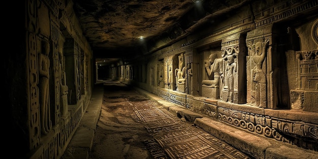 the inside of the underground cave temple