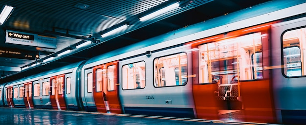 Inside view of London underground